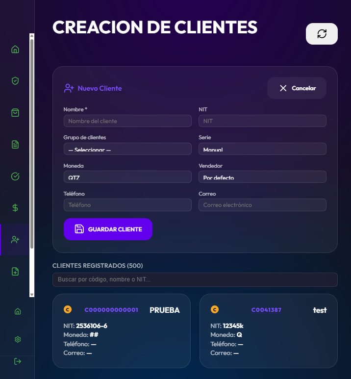 Creación de Clientes AUTHRA